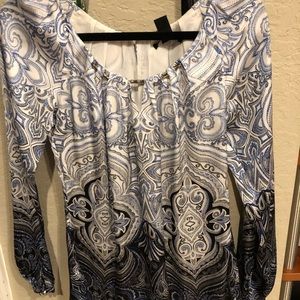 Blue and balcony blouse